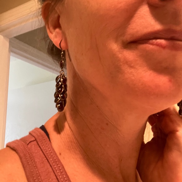 Dangly garnet earrings - Picture 1 of 4